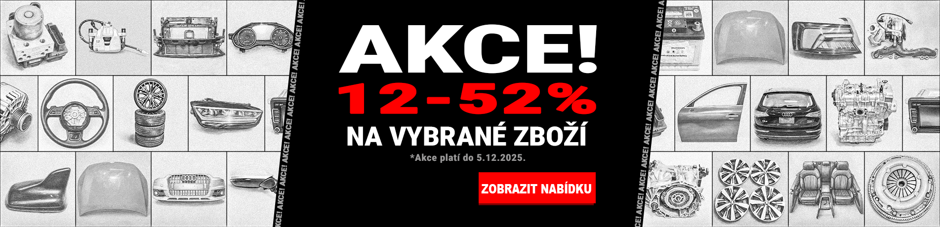 Akce! 12-52% na vybrané zboží.